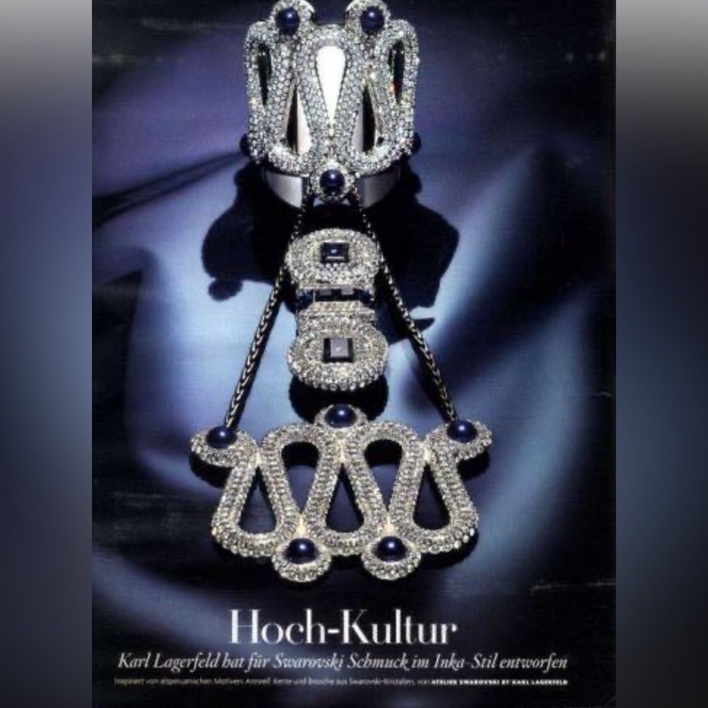 Rare K.L Swarovski Atelier Silver Blue Mysterious Snake Cuff. M